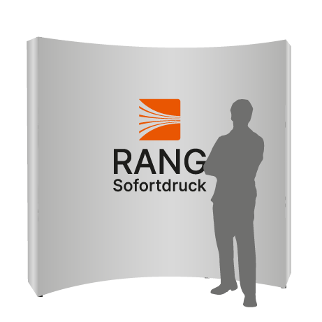 Textilfaltwand | 3 x 3 Felder gebogen | einseitig bedruckt